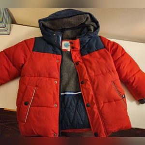 Boys Mini Boden Red cozy/puffer coat size 4-5
